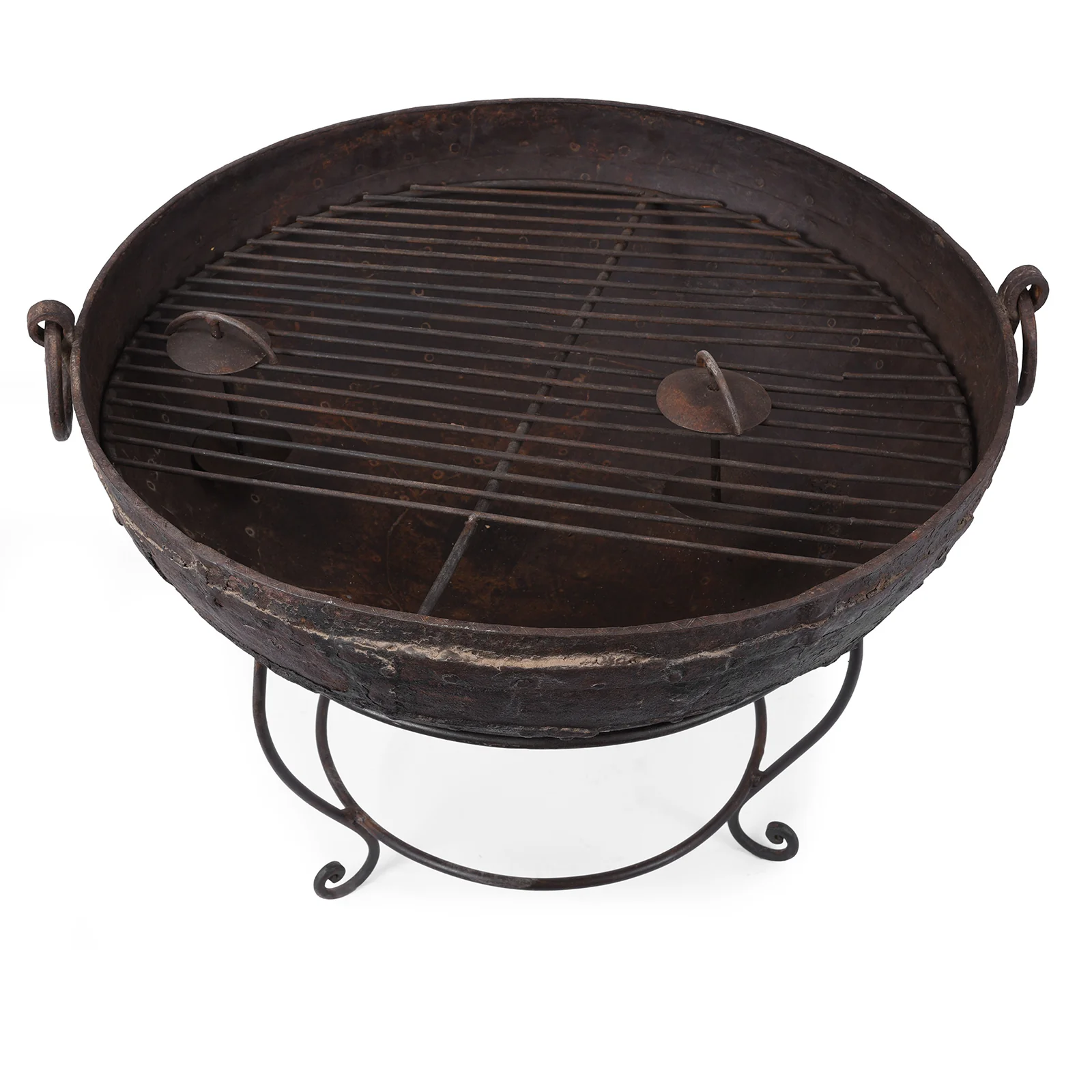 Old Kadai Fire Bowl on Stand - Ca 1900 - 104cm - Image 2