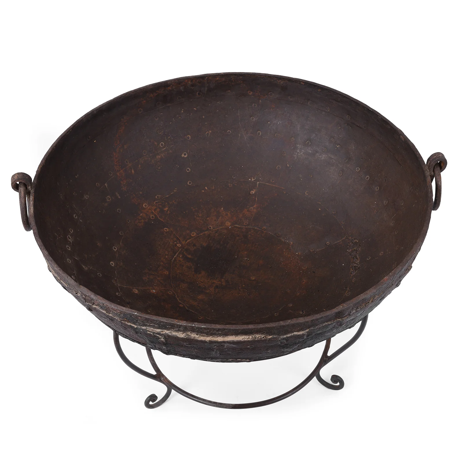 Old Kadai Fire Bowl on Stand - Ca 1900 - 104cm - Image 4