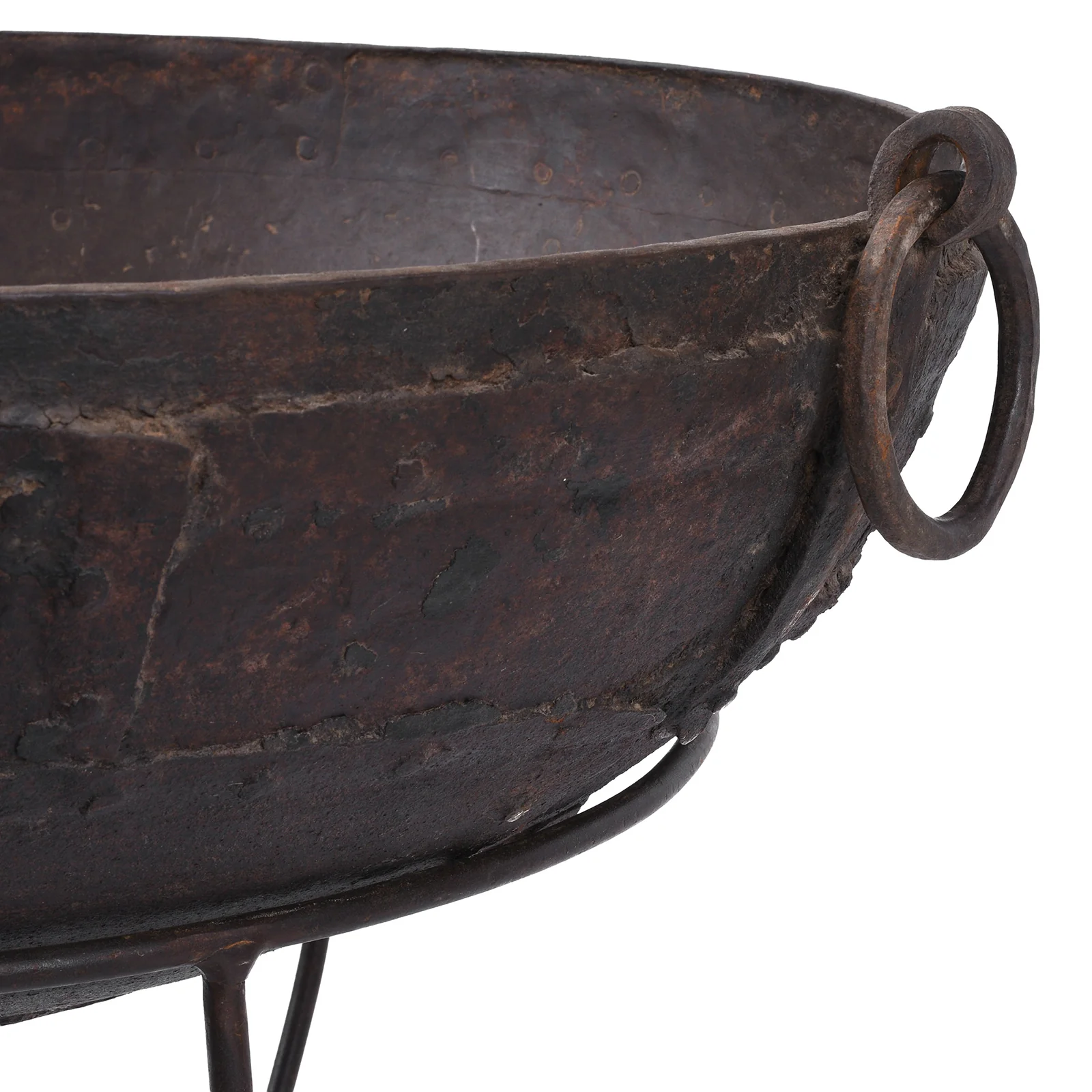 Old Kadai Fire Bowl on Stand - Ca 1900 - 104cm - Image 6
