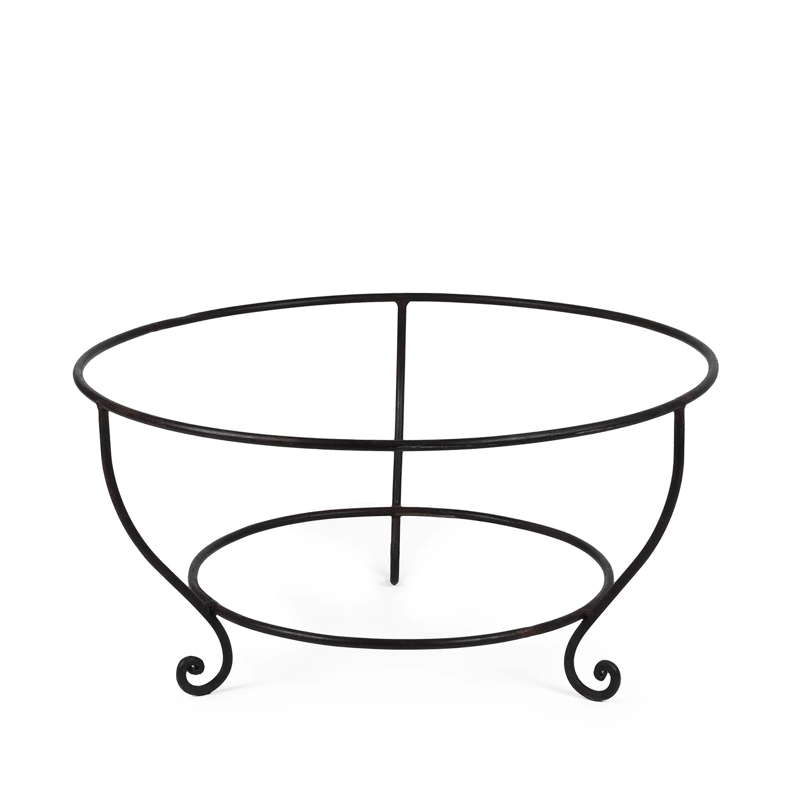 Old Kadai Fire Bowl From Rajasthan - Ca 1920 Inc Stand & Grill - Image 9