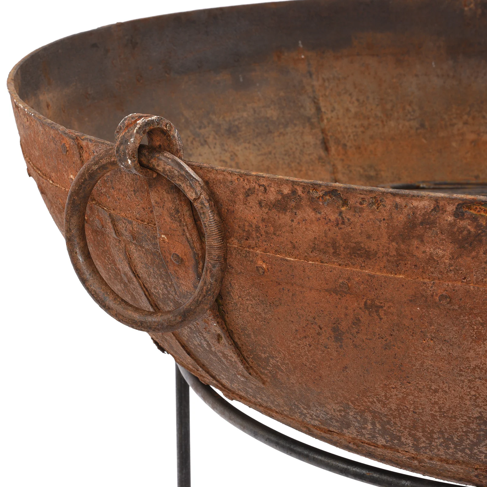 Old Kadai Fire Bowl on Stand - Ca 1900 - 116cm - Image 3