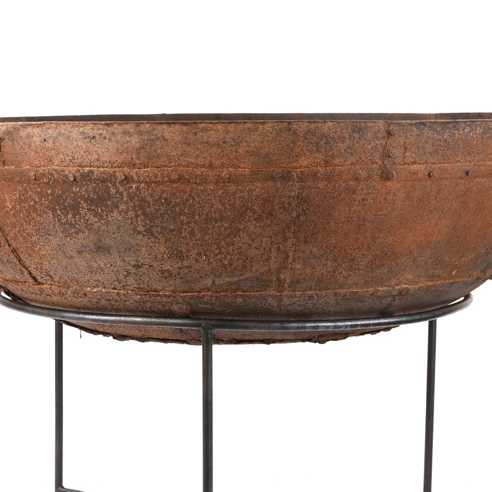 Old Kadai Fire Bowl on Stand - Ca 1900 - 116cm - Image 4