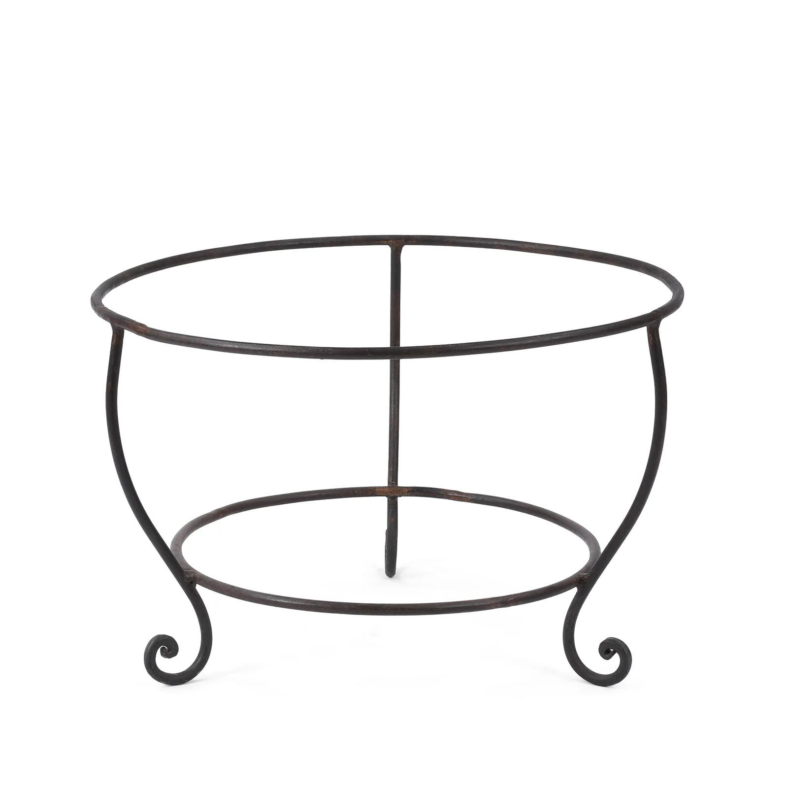 Old Kadai Fire Bowl From Rajasthan - Ca 1920 Inc Stand & Grill - Image 8