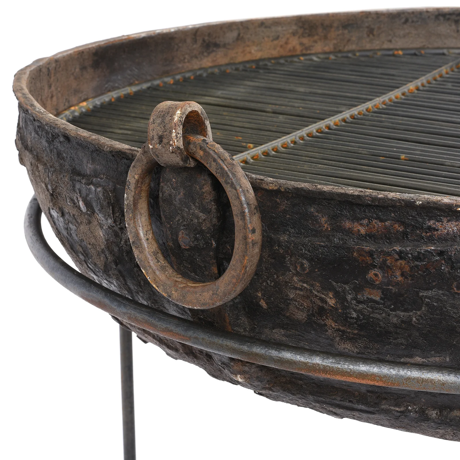 Old Kadai Fire Bowl on Stand - Ca 1920 - 88cm - Image 4