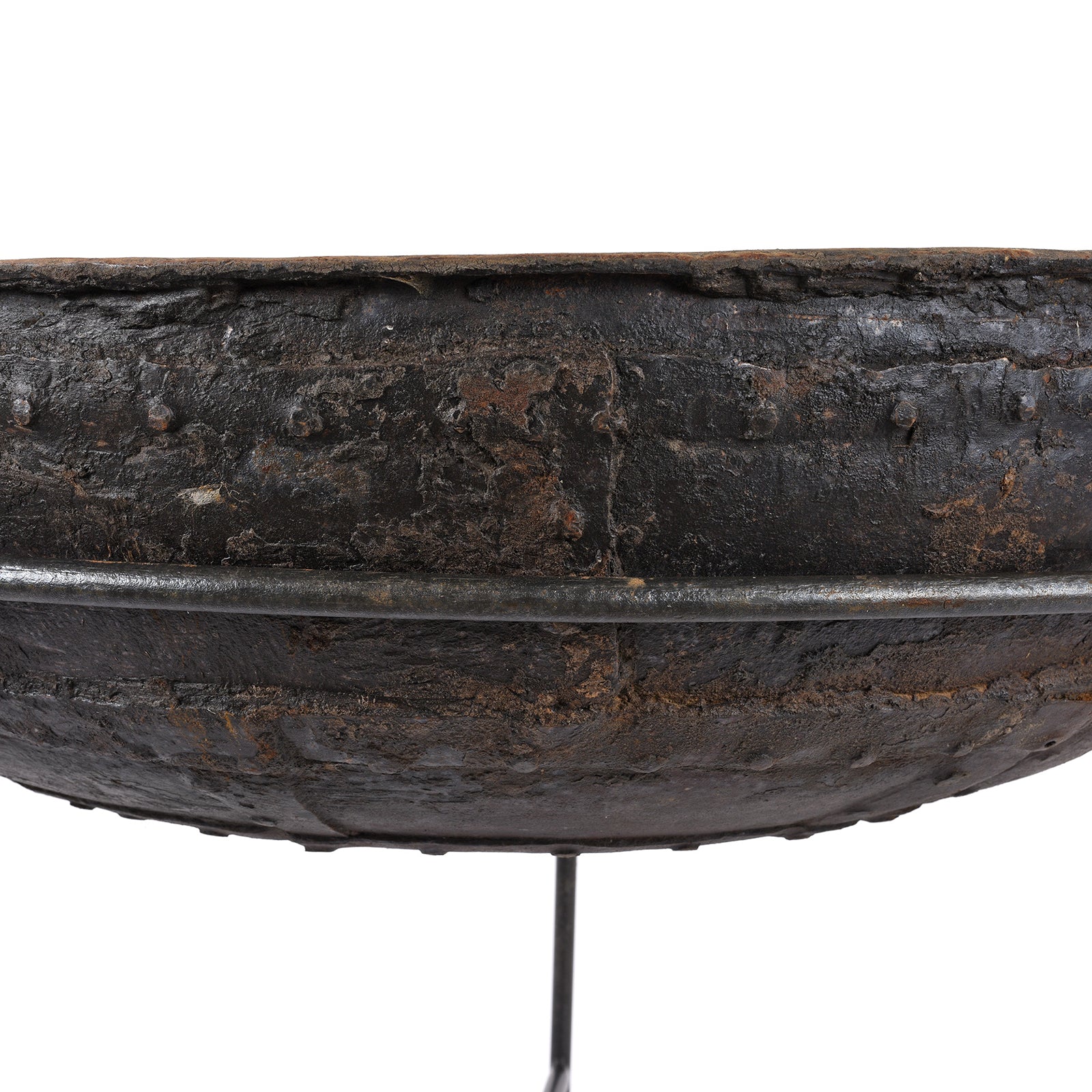 Old Kadai Fire Bowl on Stand - Ca 1920 - 88cm - Image 5