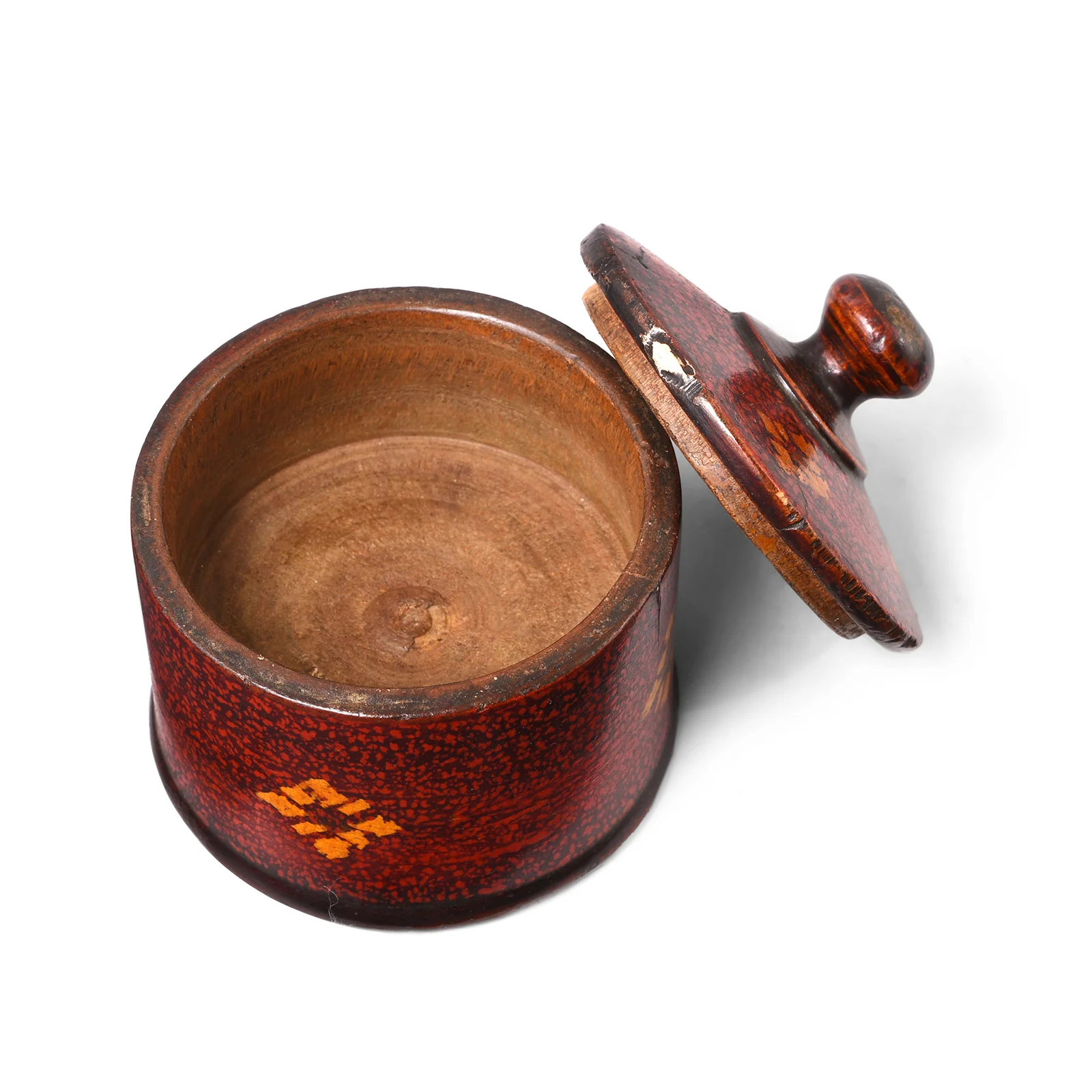 Vintage Lacquer Pot From India - Early 20th Century - Image 2