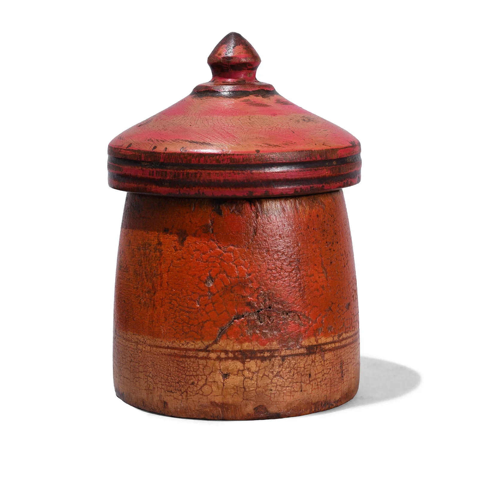Red Lacquer Box From Rajasthan - Ca 1920