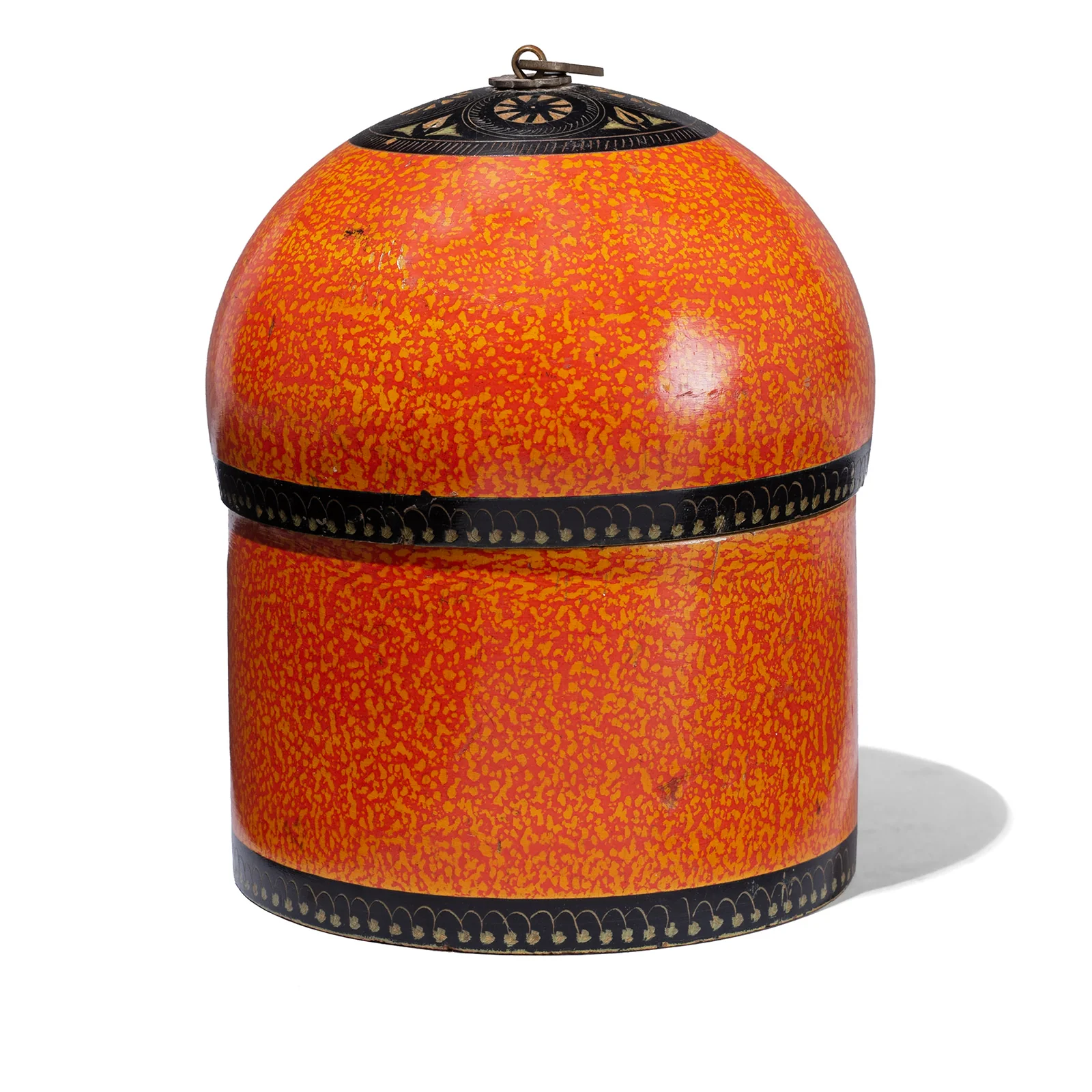 Old Spotted Lacquer Pot From Barma- 19th Century