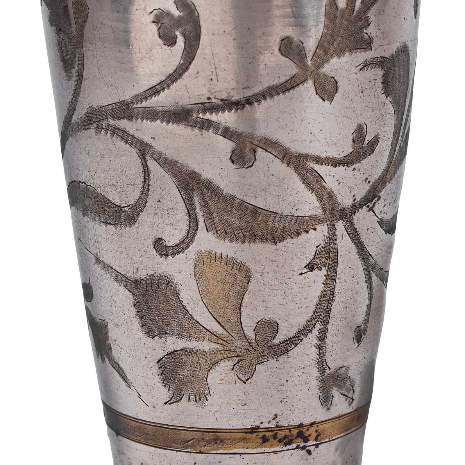 Lassi Cup - Nickel Plated Engraved Brass - Early 20th Century - Image 8