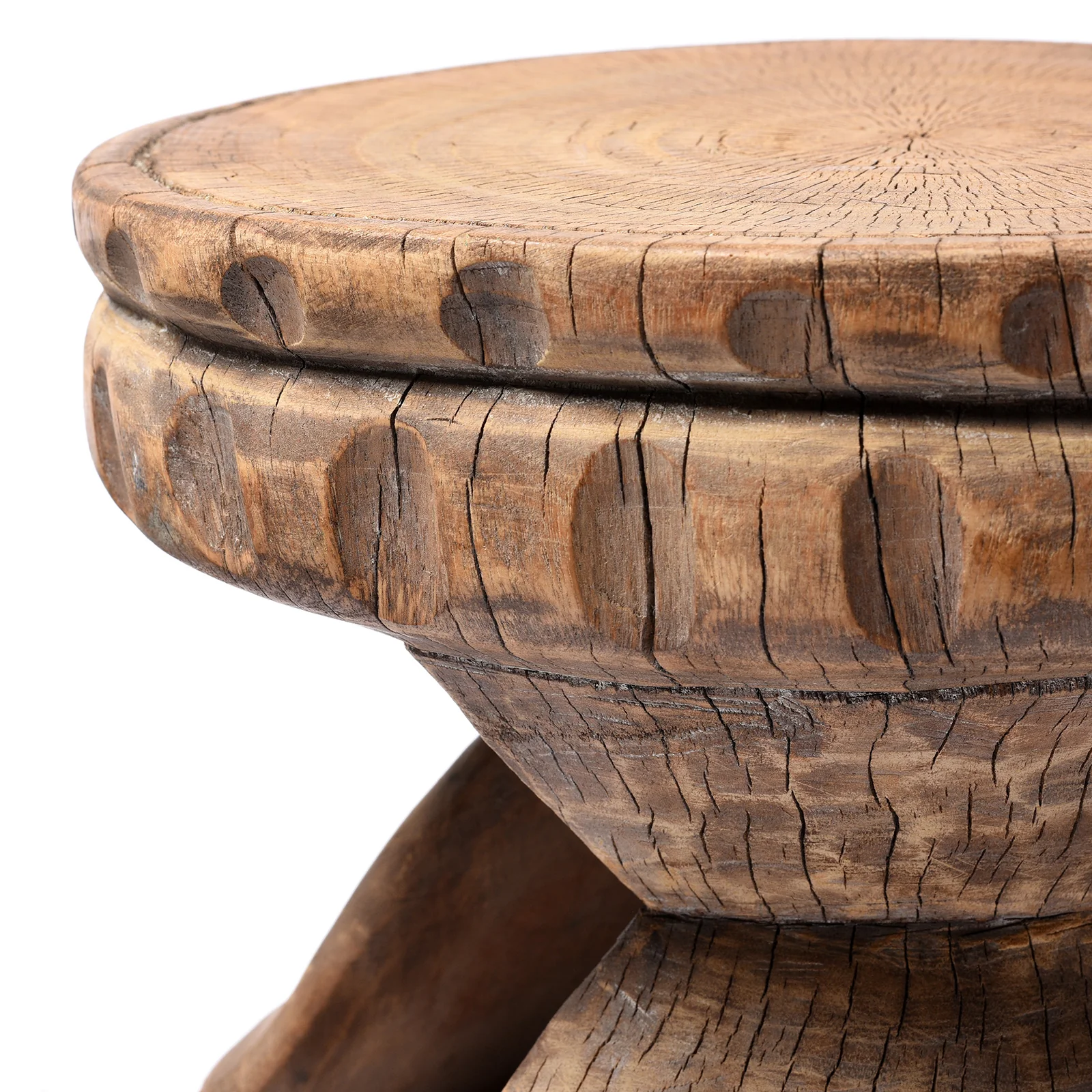 Old Neem Wood Stool From Himachal Pradesh - Circa 1960's - Image 5