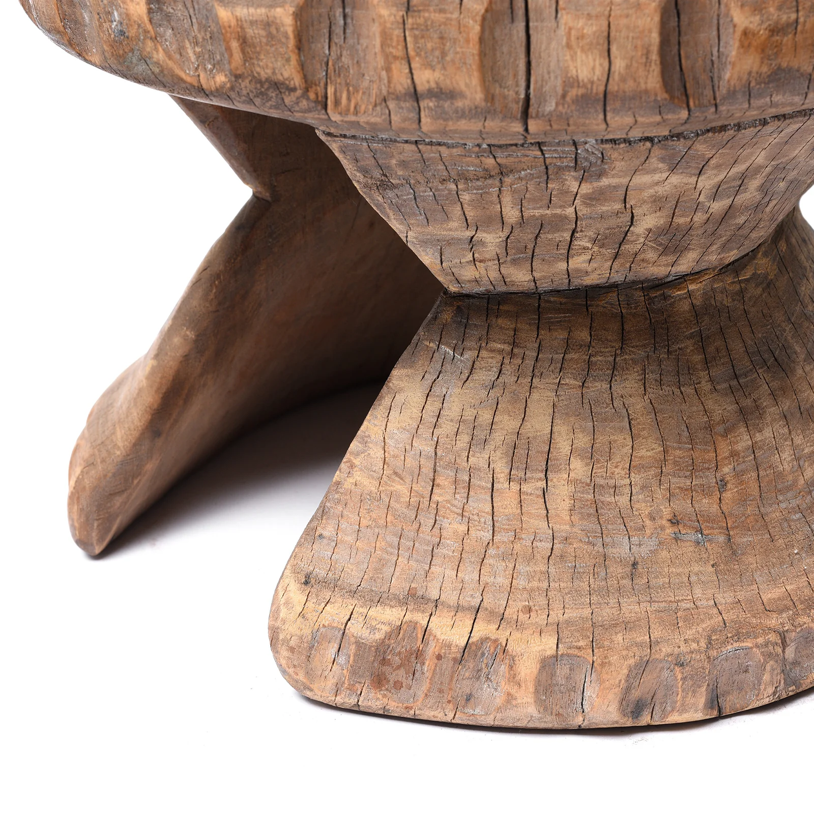 Old Neem Wood Stool From Himachal Pradesh - Circa 1960's - Image 6