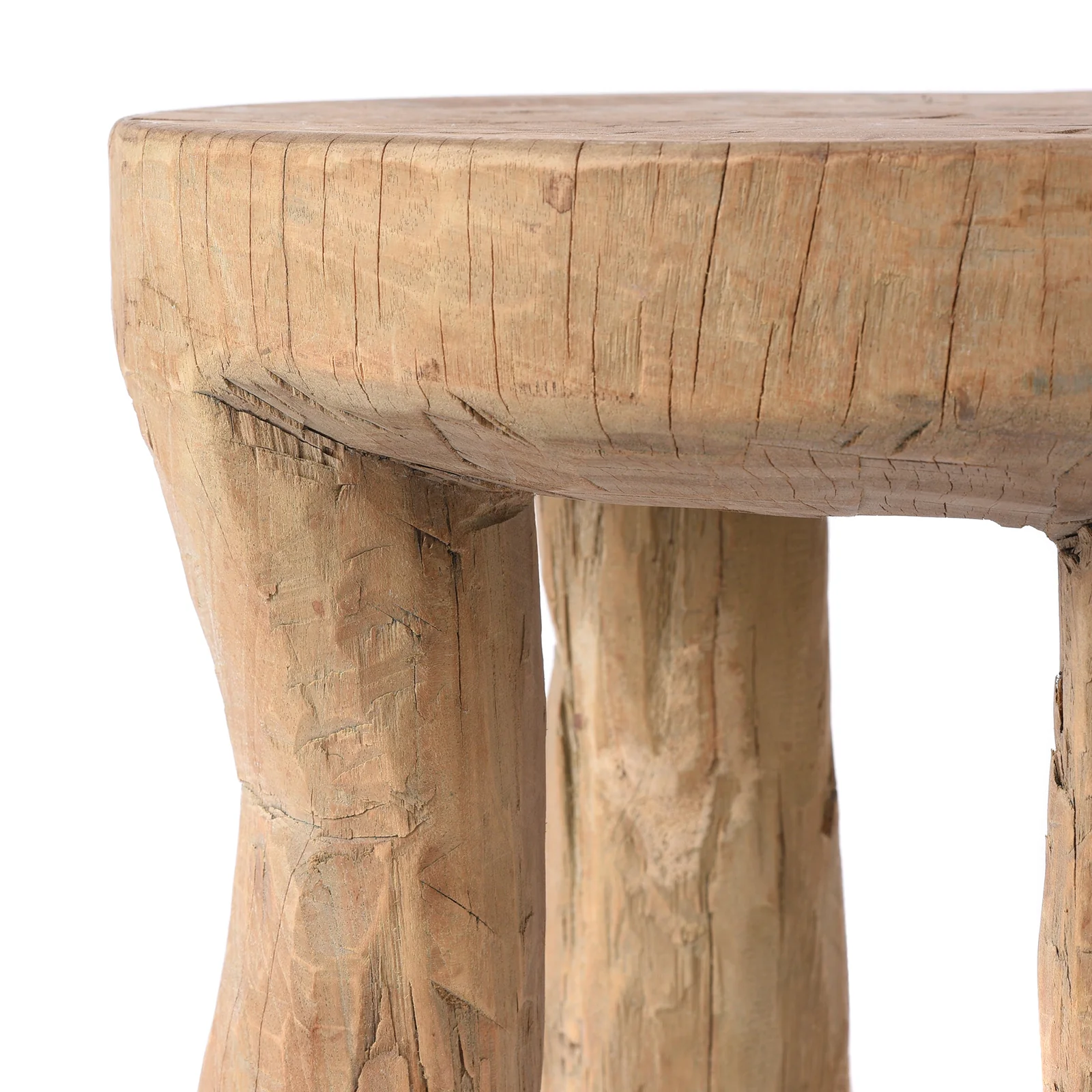 Old Neem Wood Stool From Himachal Circa 1950's - Image 2