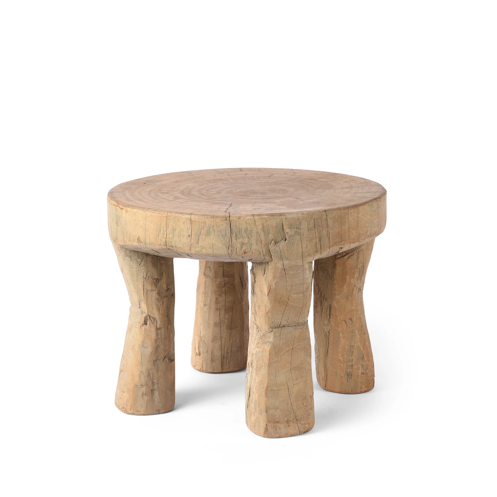 Old Neem Wood Stool From Himachal Circa 1950's - Image 4
