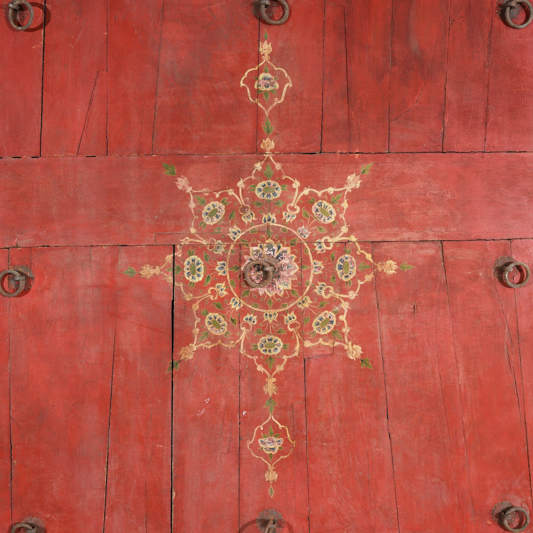 Old Painted Ceiling Panel From Bikaner - Early 19thC - Image 2