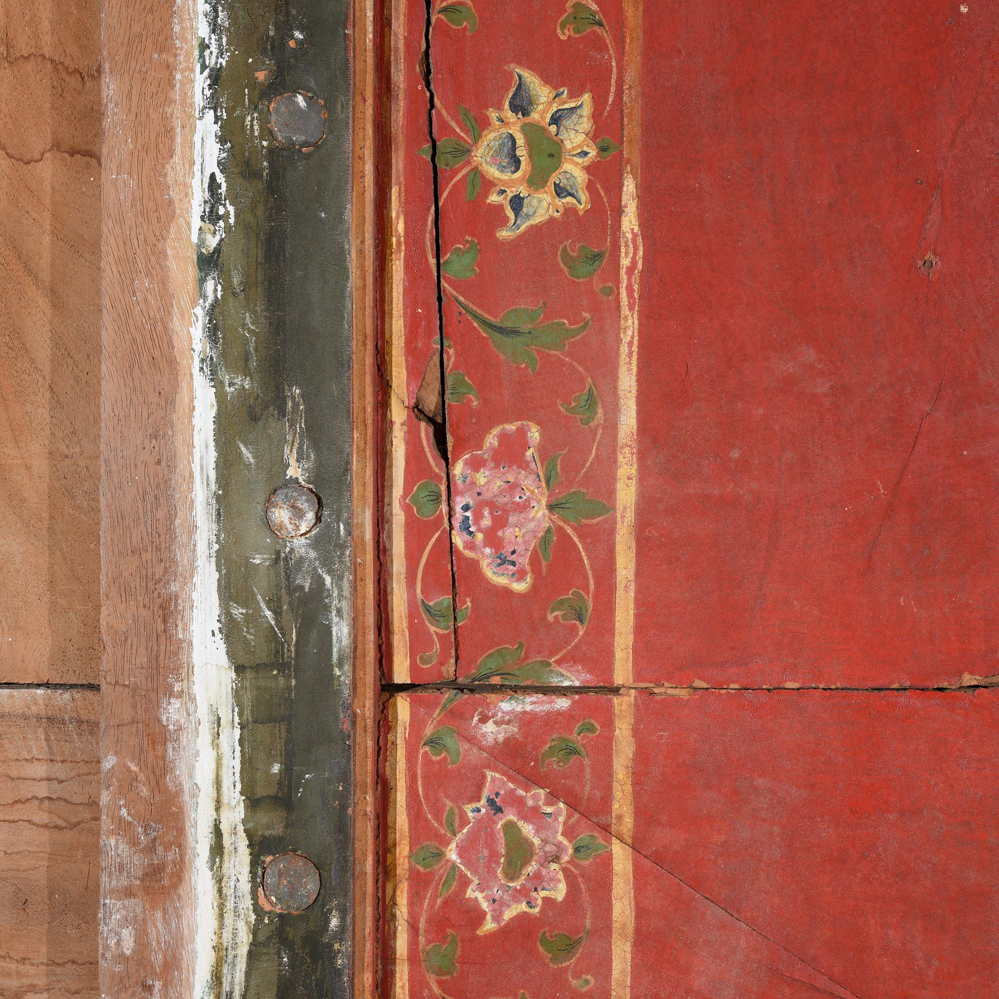 Old Painted Ceiling Panel From Bikaner - Early 19thC - Image 4