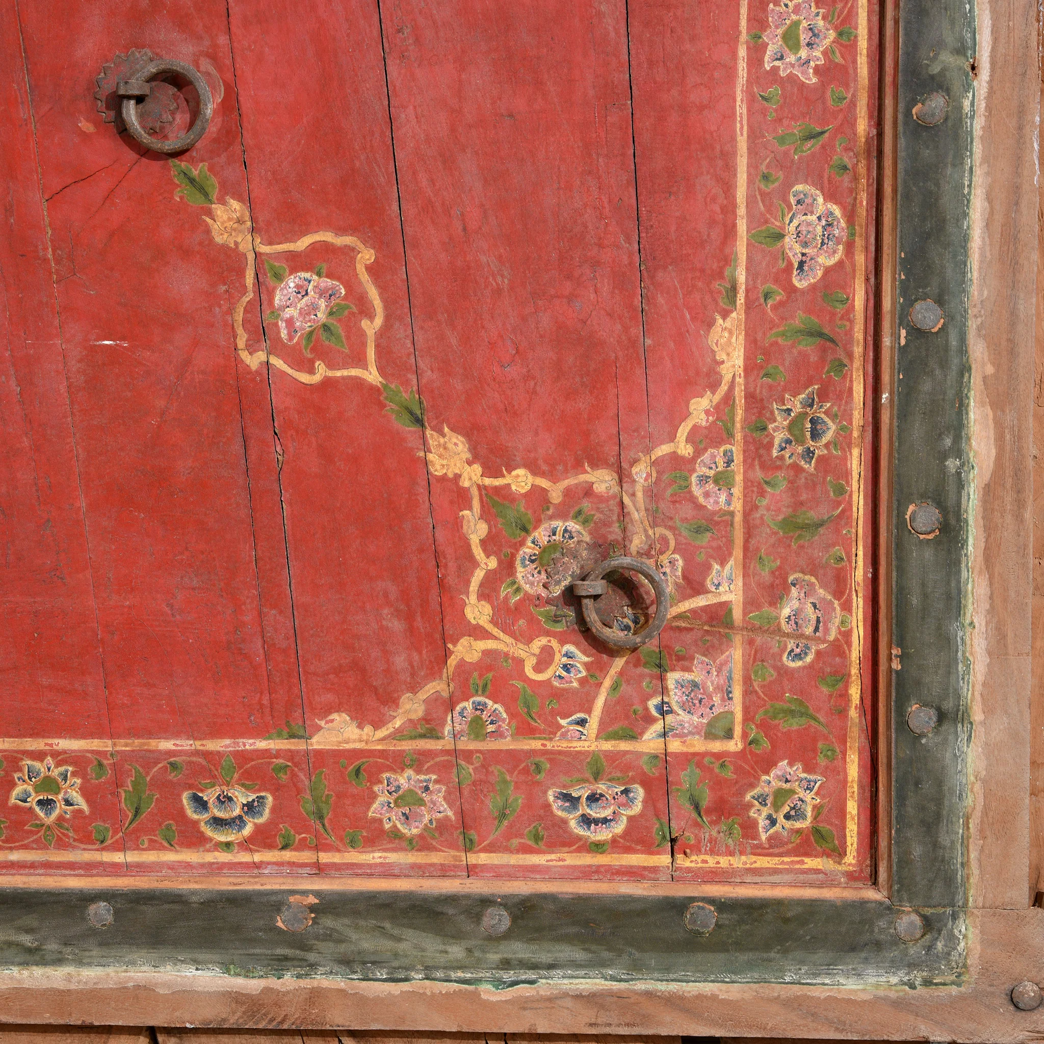 Old Painted Ceiling Panel From Bikaner - Early 19thC - Image 5