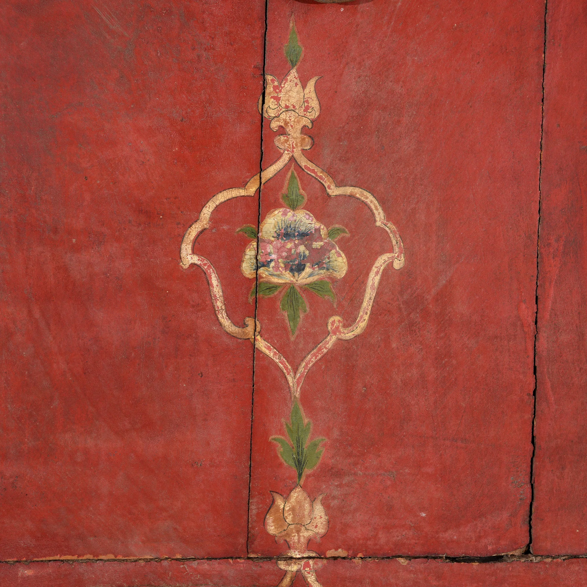 Old Painted Ceiling Panel From Bikaner - Early 19thC - Image 6