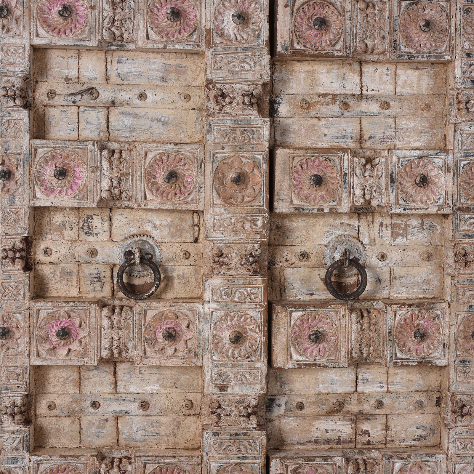 Painted Indian Door & Frame From Surat, Gujarat - 19th Century - Image 3