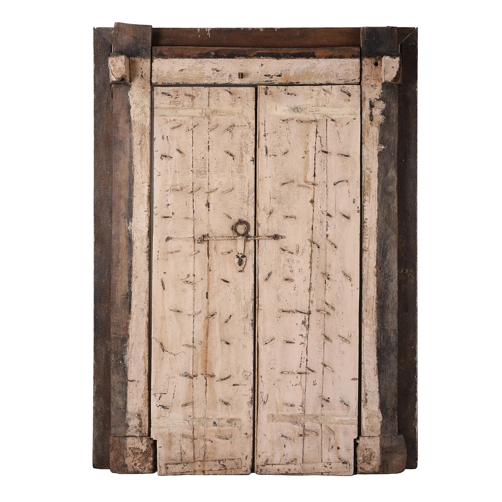 Painted Indian Door & Frame From Surat, Gujarat - 19th Century - Image 8