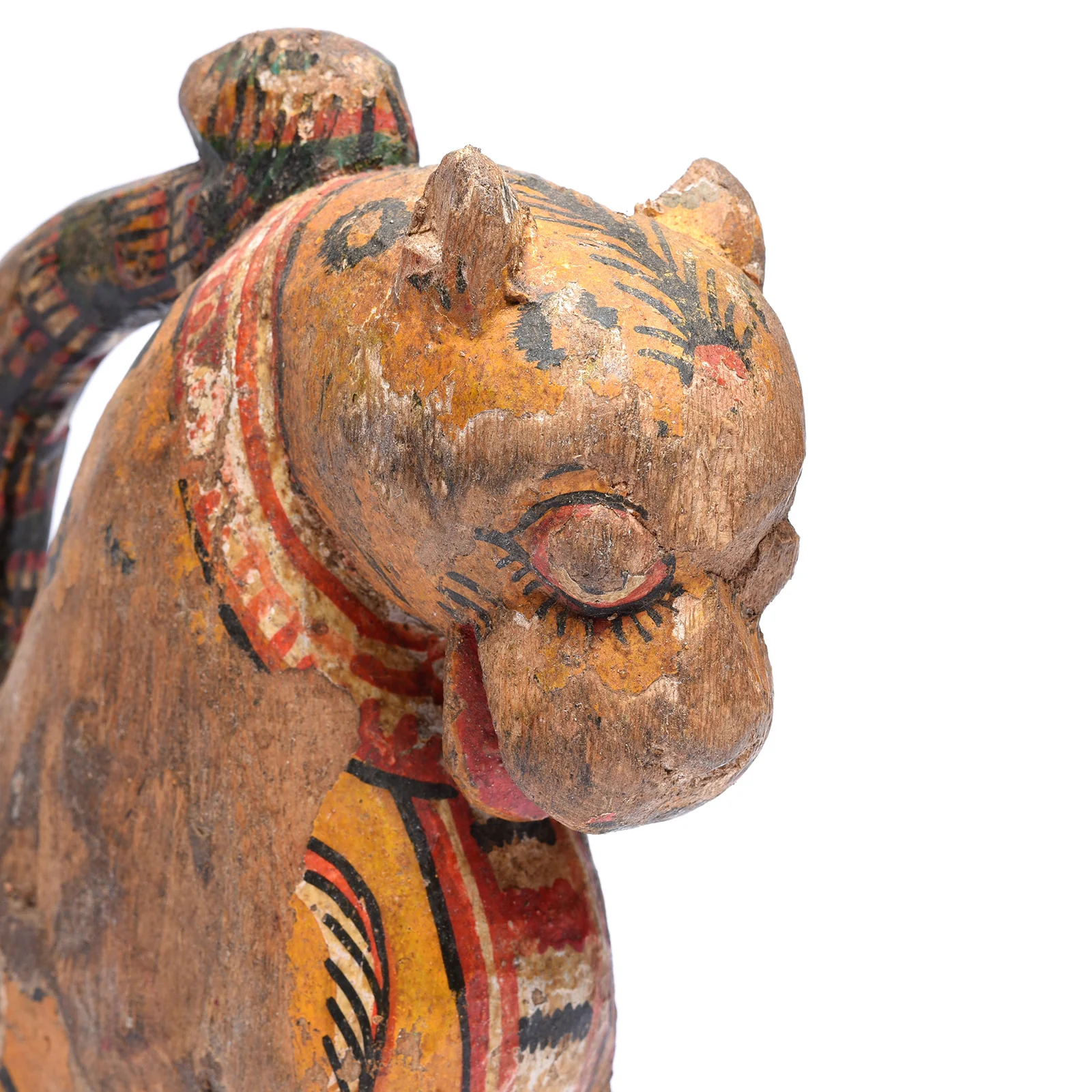 Old Painted Leopard Figurine From Orissa - Image 2