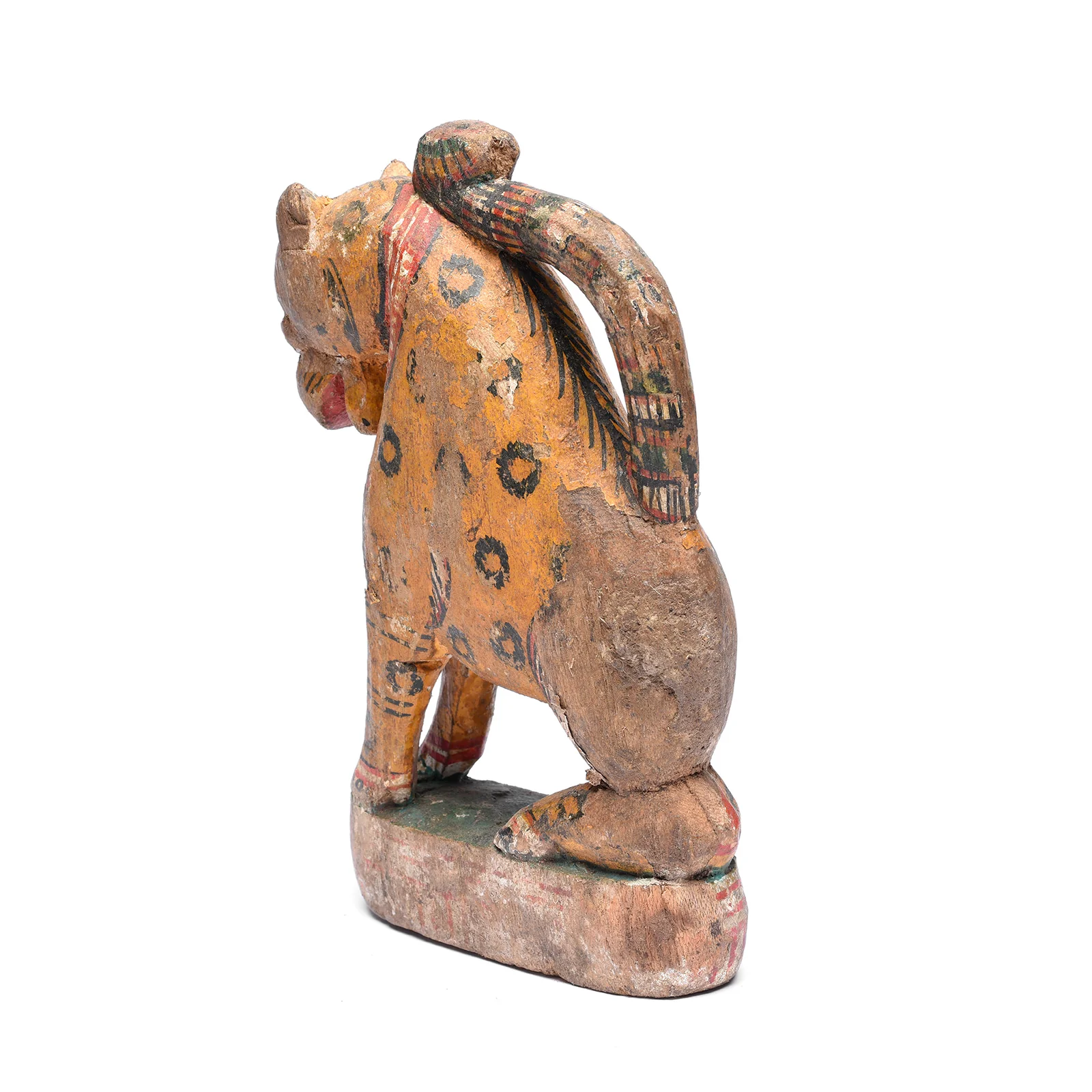 Old Painted Leopard Figurine From Orissa - Image 3
