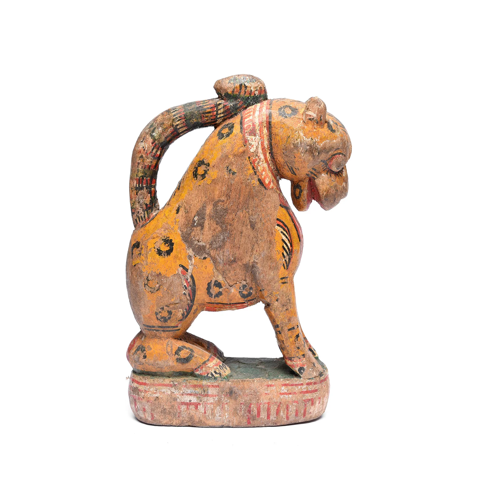Old Painted Leopard Figurine From Orissa - Image 4