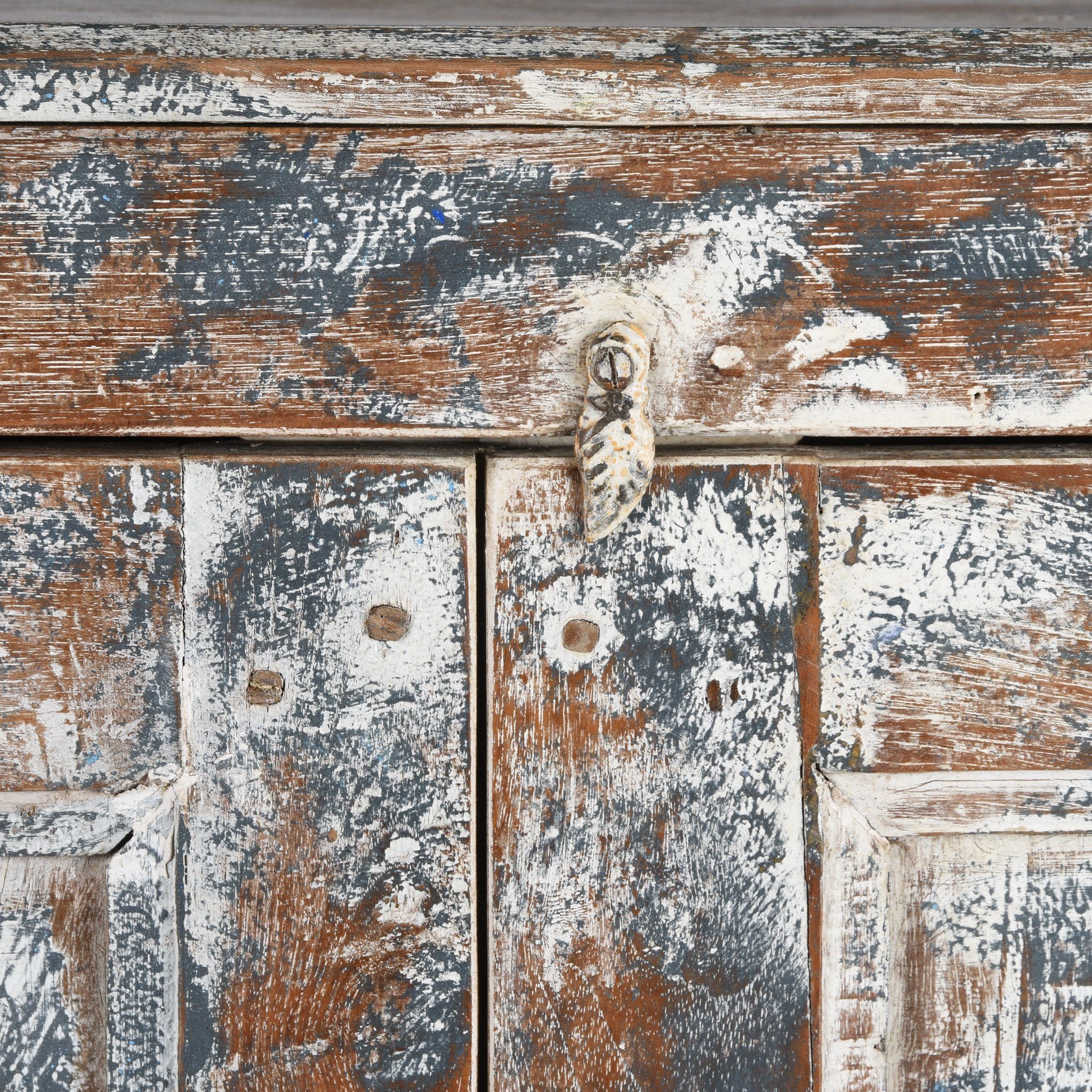 Old Painted Teak Cabinet - Ca 1920 - Image 6