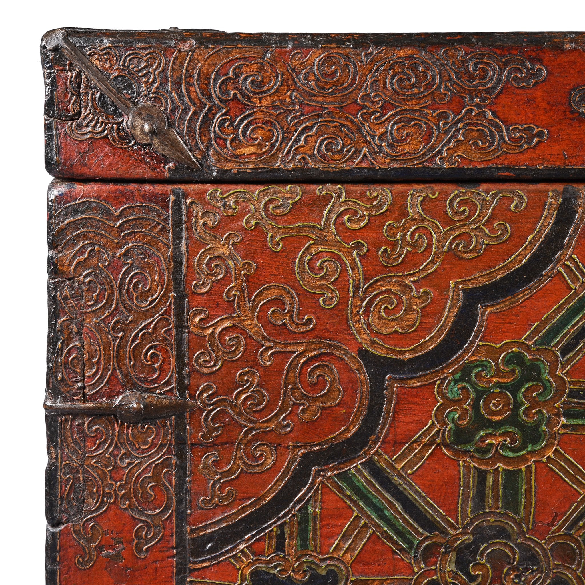Old Painted Tibetan Chest With Later Painting - 19thC - Image 5
