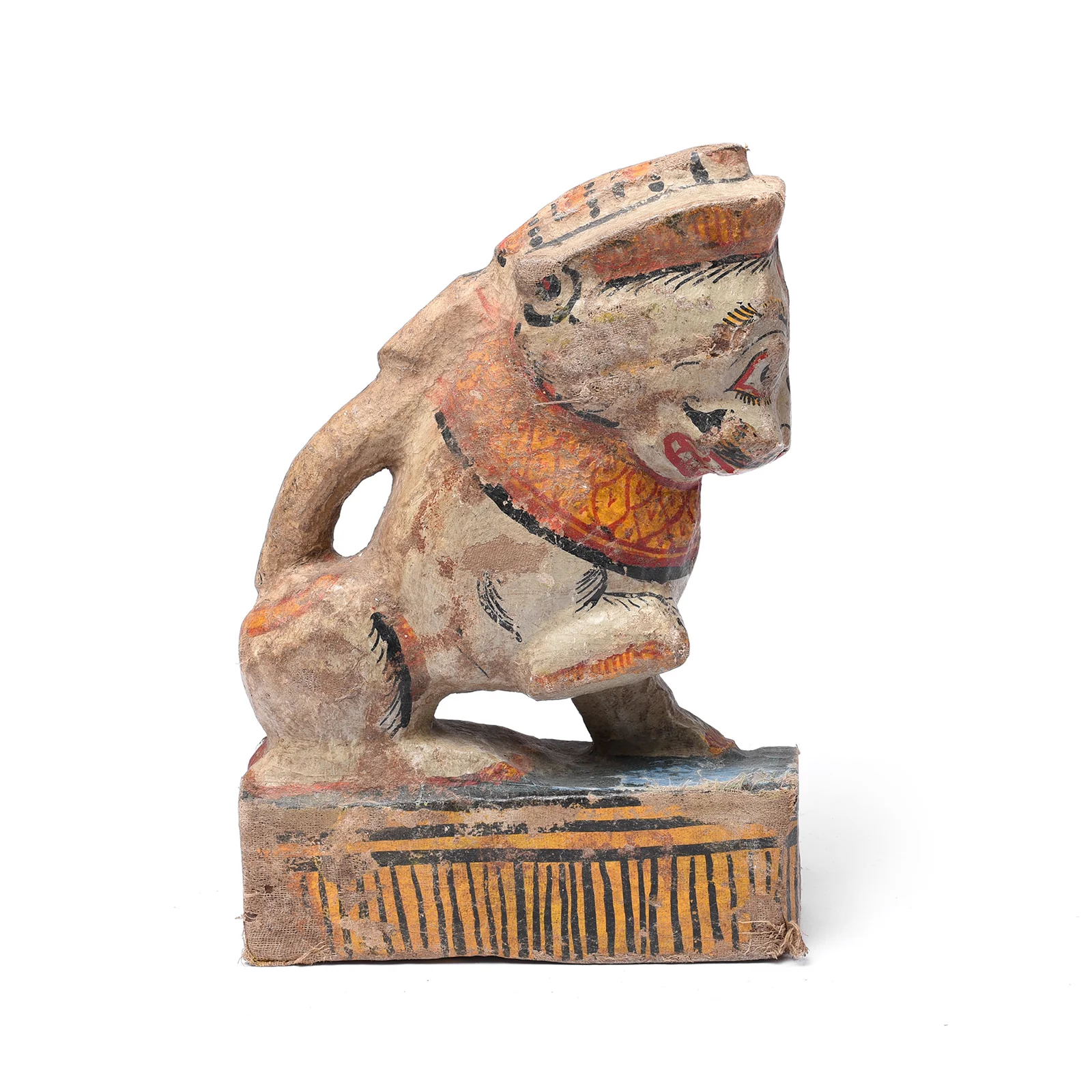 Old Painted Yali Lion From Orissa - Ca 1920 - Image 3