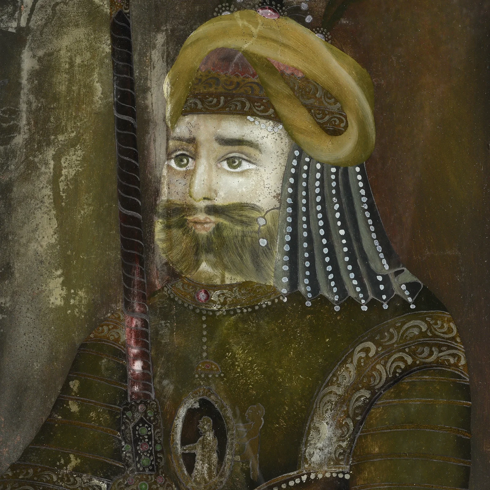 Reverse Glass Painting of a Sikh Nobleman – Late 19th Century - Image 2