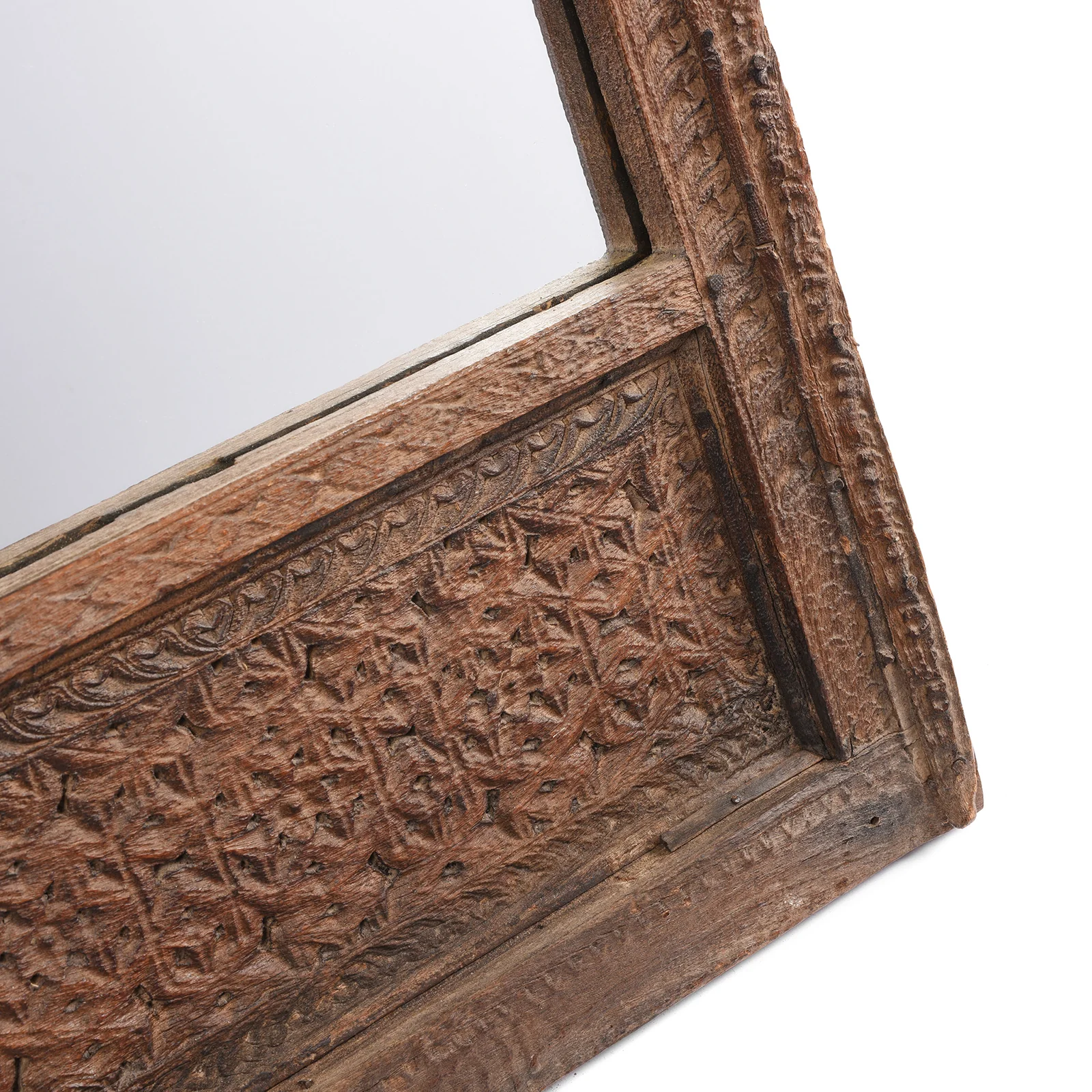 Old Indian Window Mirror From Shekhawati - 19thC (50 x 80cm) - Image 3