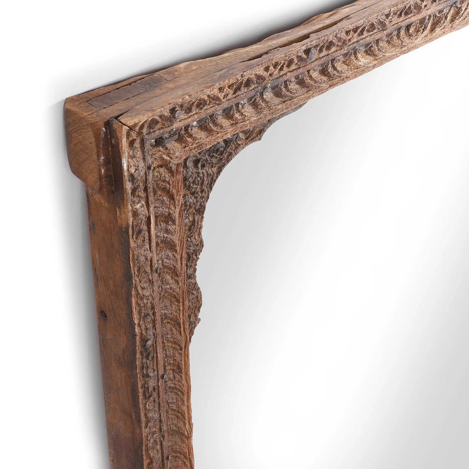 Old Indian Window Mirror From Shekhawati - 19thC (50 x 80cm) - Image 5
