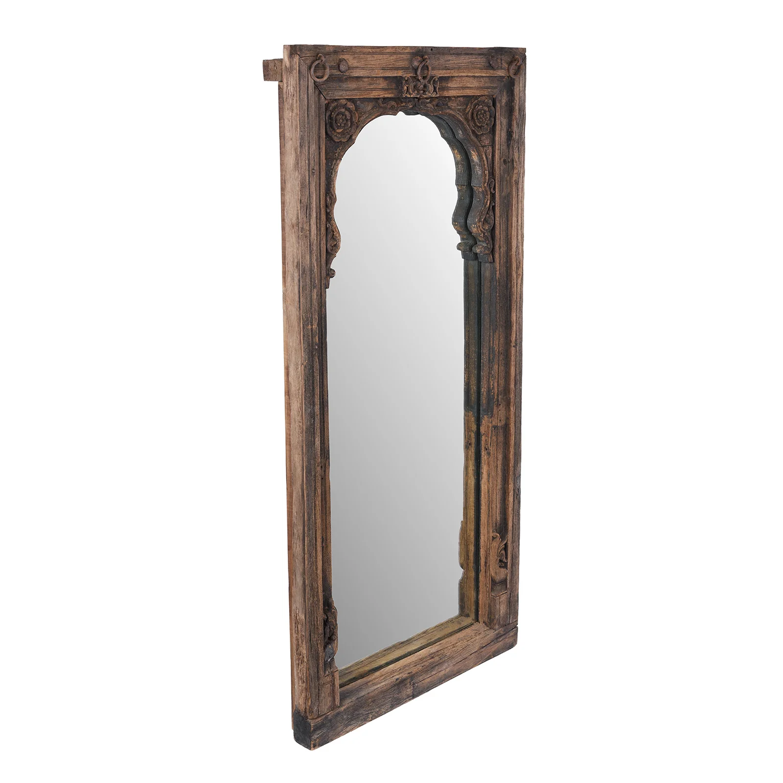 Indian Mirror Made From Teak Gujarati Window - 19th Century - Image 3