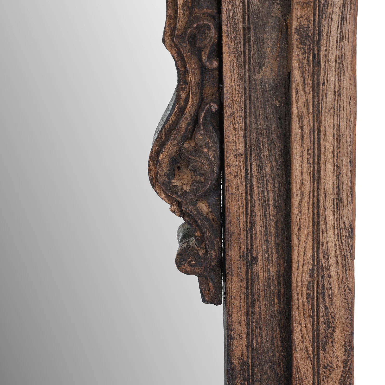 Indian Mirror Made From Teak Gujarati Window - 19th Century - Image 5