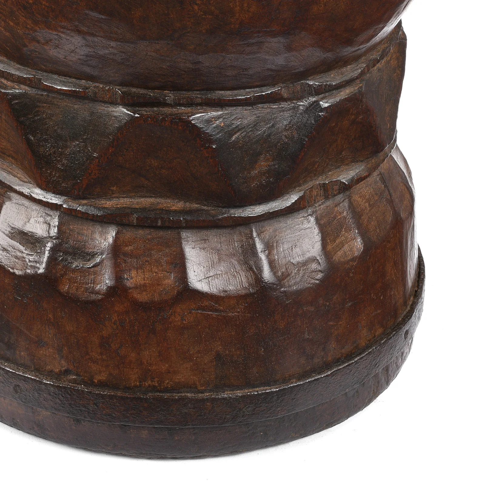 Old Teak Mortar From Rajasthan - 19th Century - Image 3