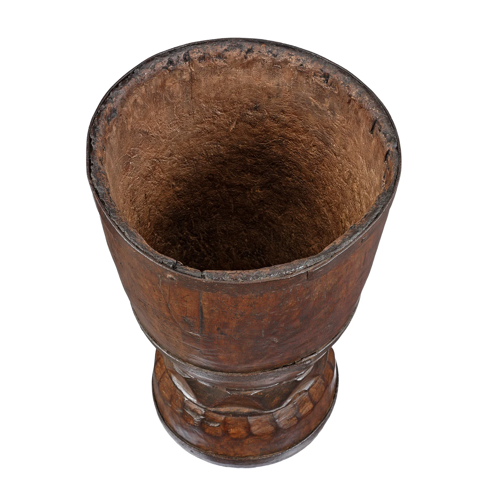 Old Teak Mortar From Rajasthan - 19th Century - Image 4