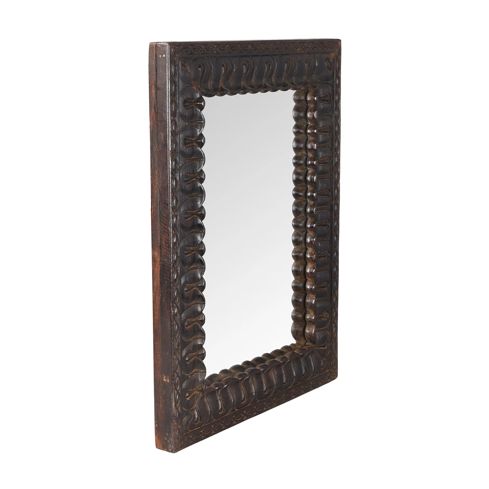 Old Indian Teak Mirror - 19th Century - Image 3