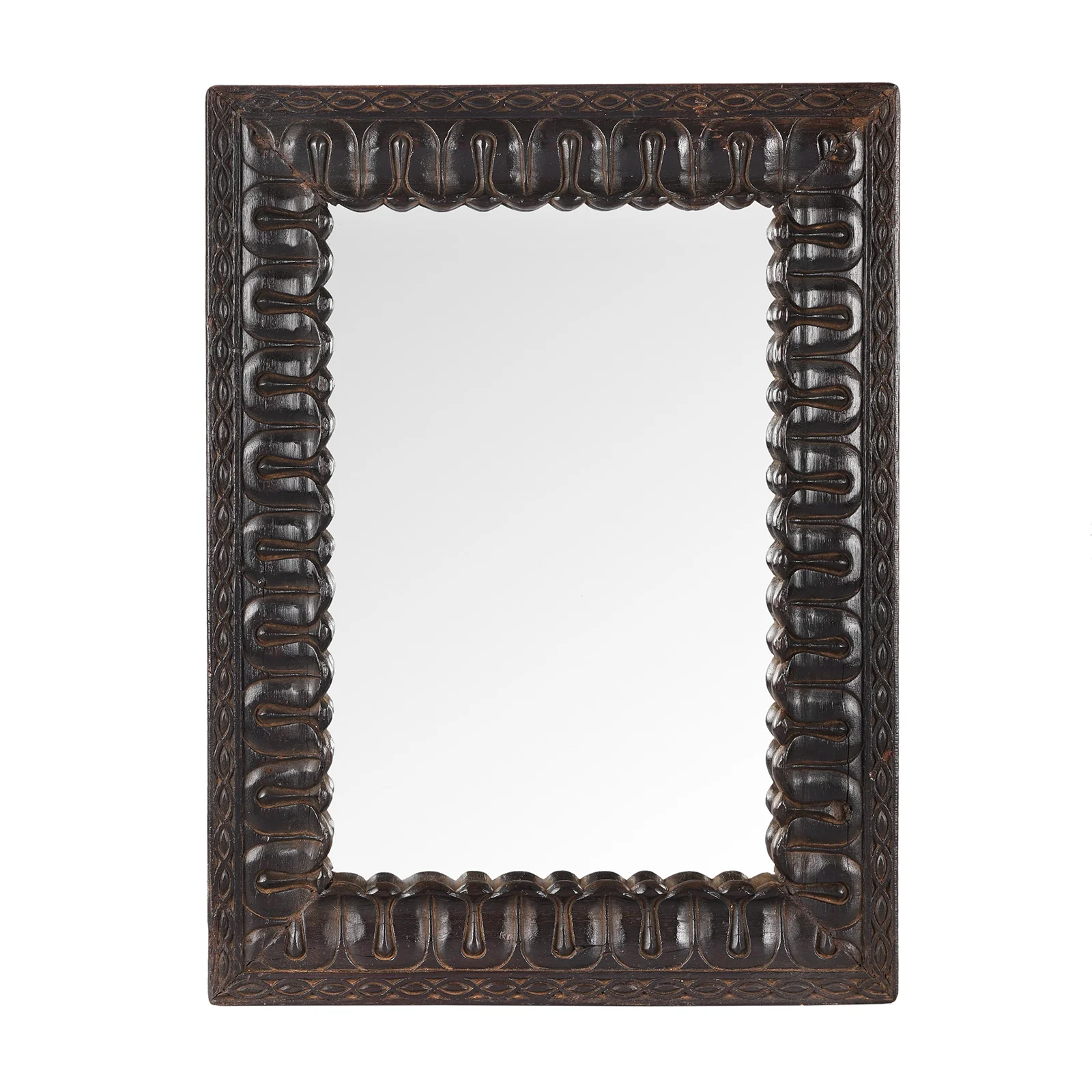 Old Indian Teak Mirror - 19th Century - Image 6