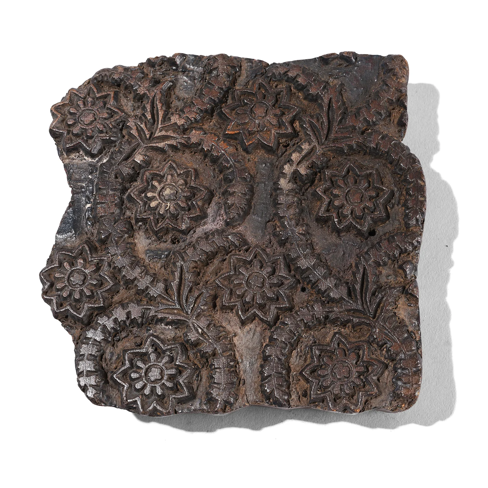 Old Floral Textile Printing Block From Jaipur - Ca 1930