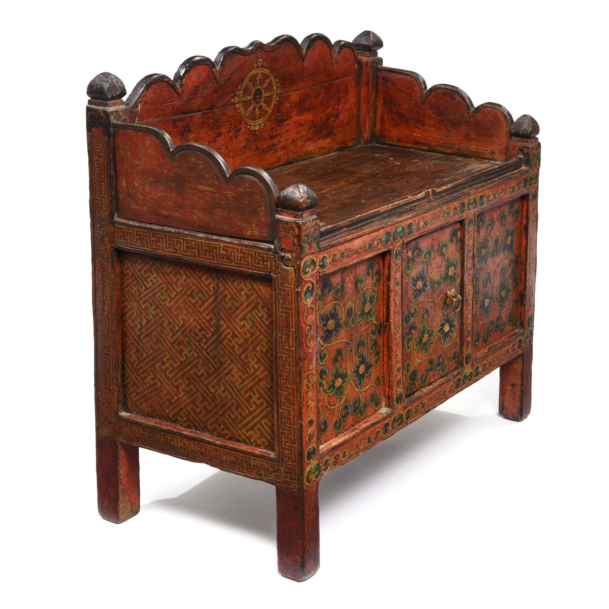 Painted Tibetan 'Pegam' Prayer Table - 18thC - Image 5