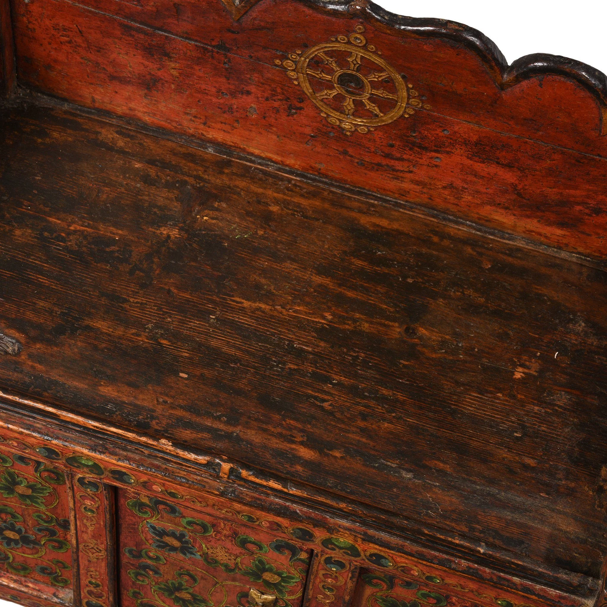 Painted Tibetan 'Pegam' Prayer Table - 18thC - Image 8