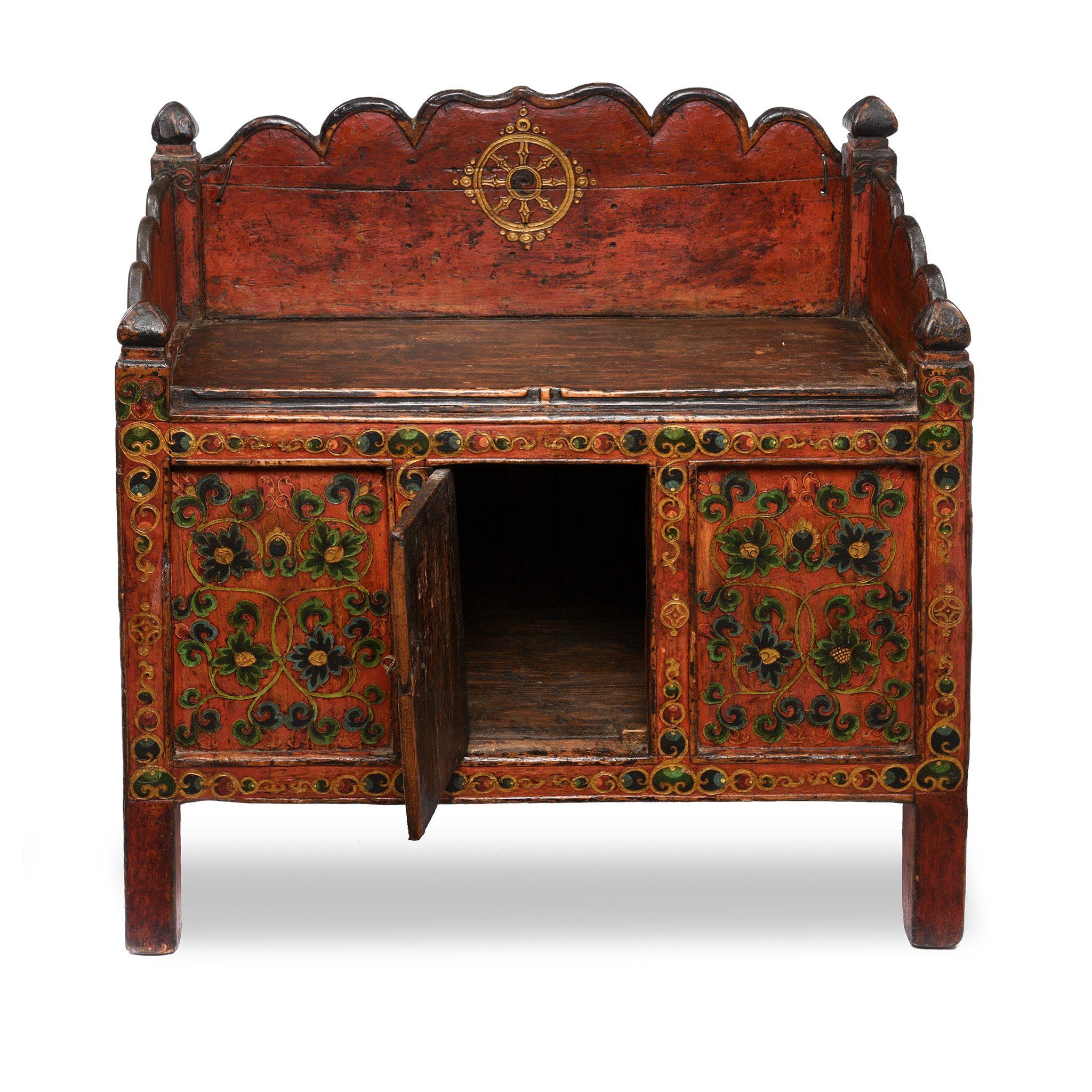 Painted Tibetan 'Pegam' Prayer Table - 18thC - Image 9