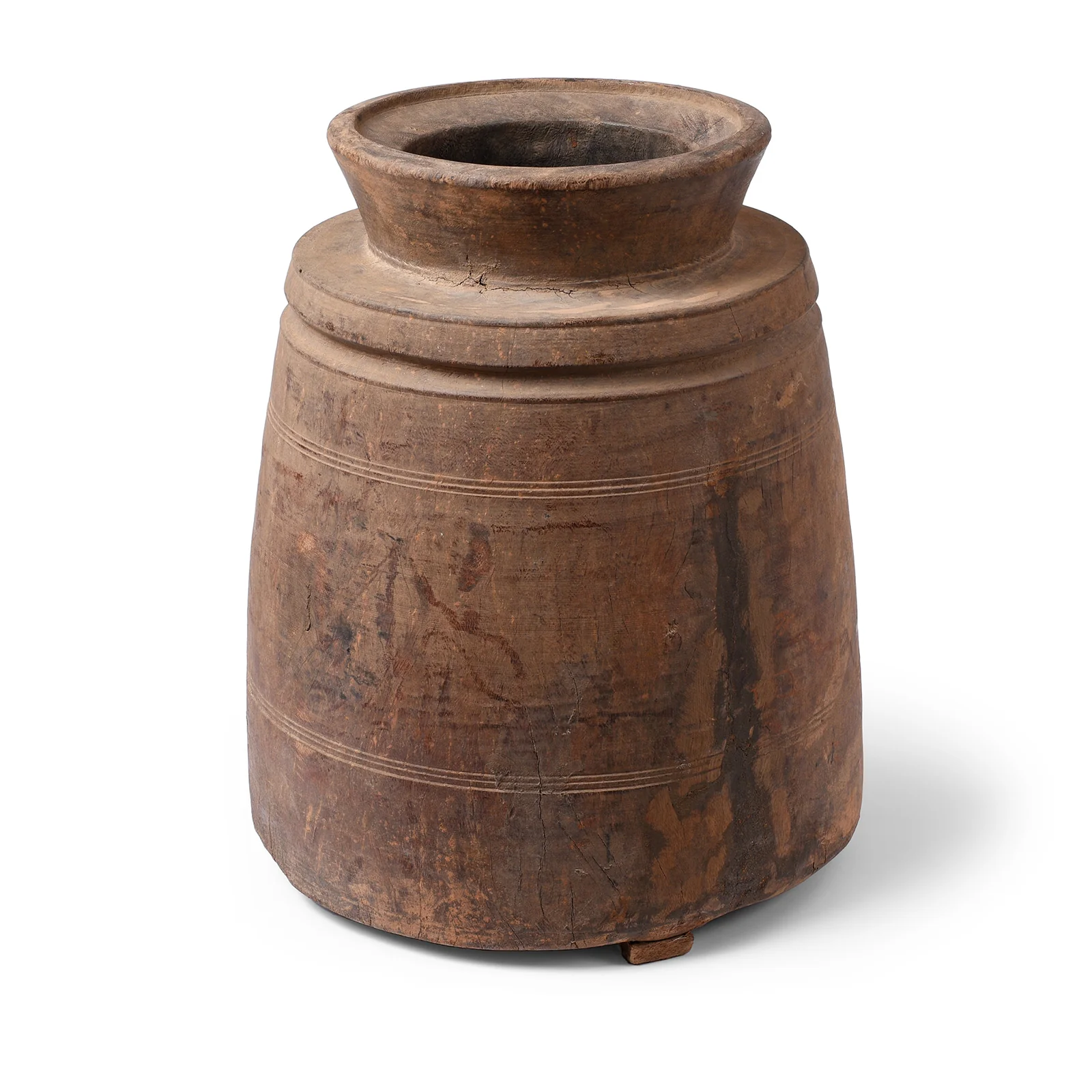 Old Wooden Milk Pot From Himachal Pradesh - Ca 1920