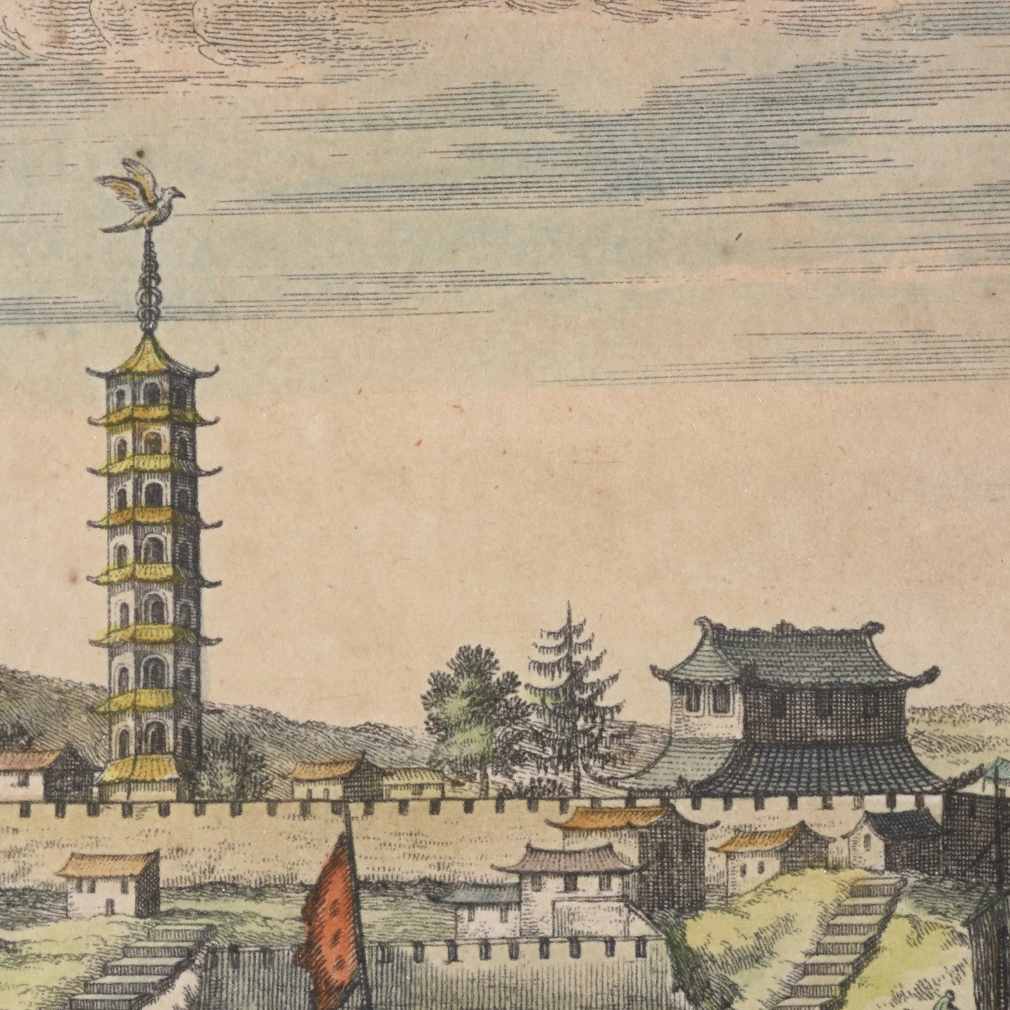 Original Tinted Engraving of Hitsiu City - 17thC - Image 5