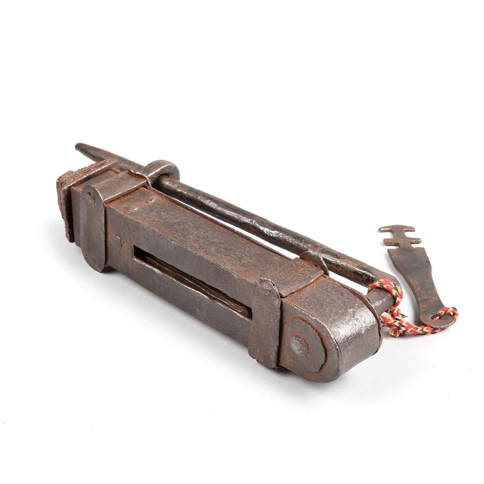 Original Indian Iron Padlock With Key - 18thC - Image 2