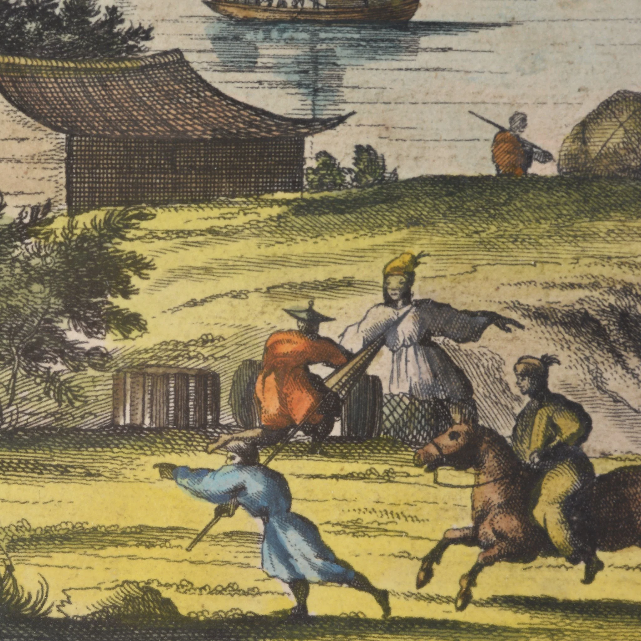 Original Tinted Engraving of Lankin City - 17thC - Image 4