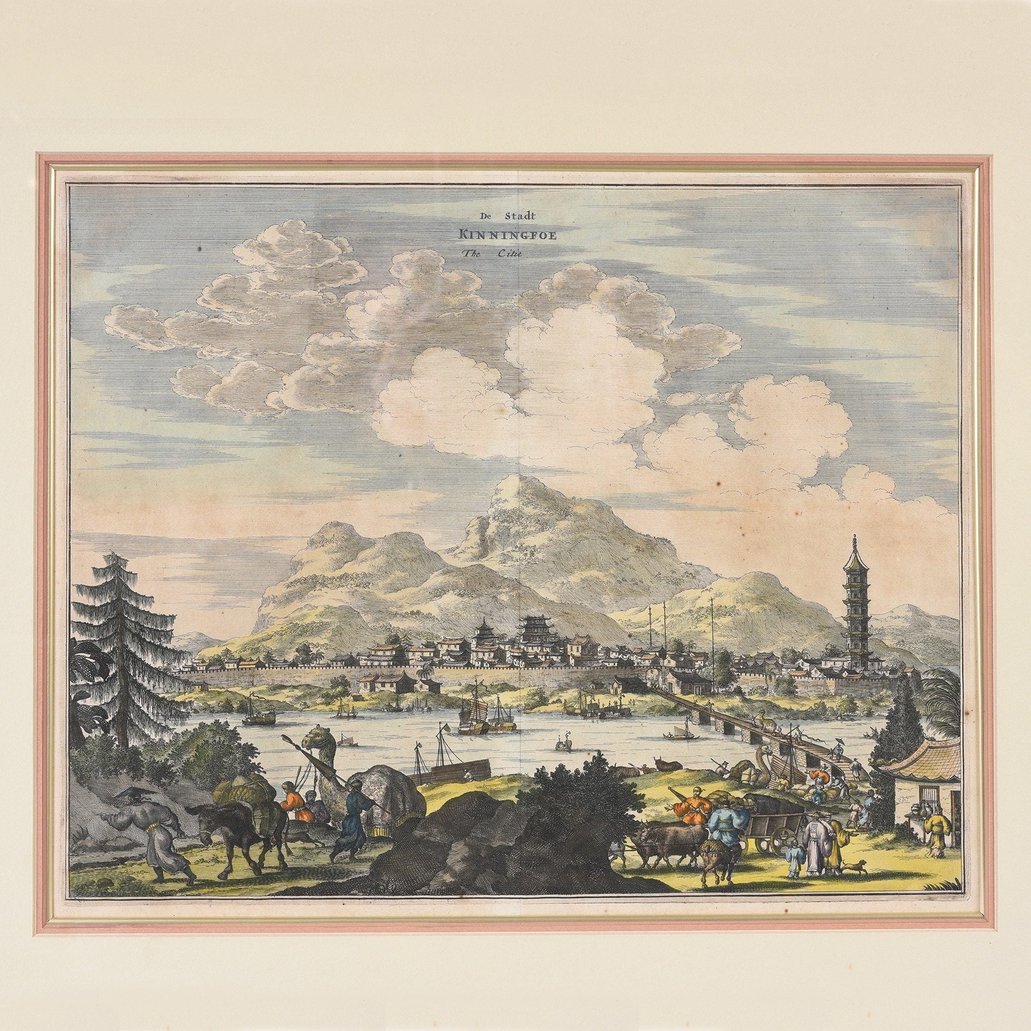 Original Tinted Engraving of Zhuzhou - 17thC - Image 2