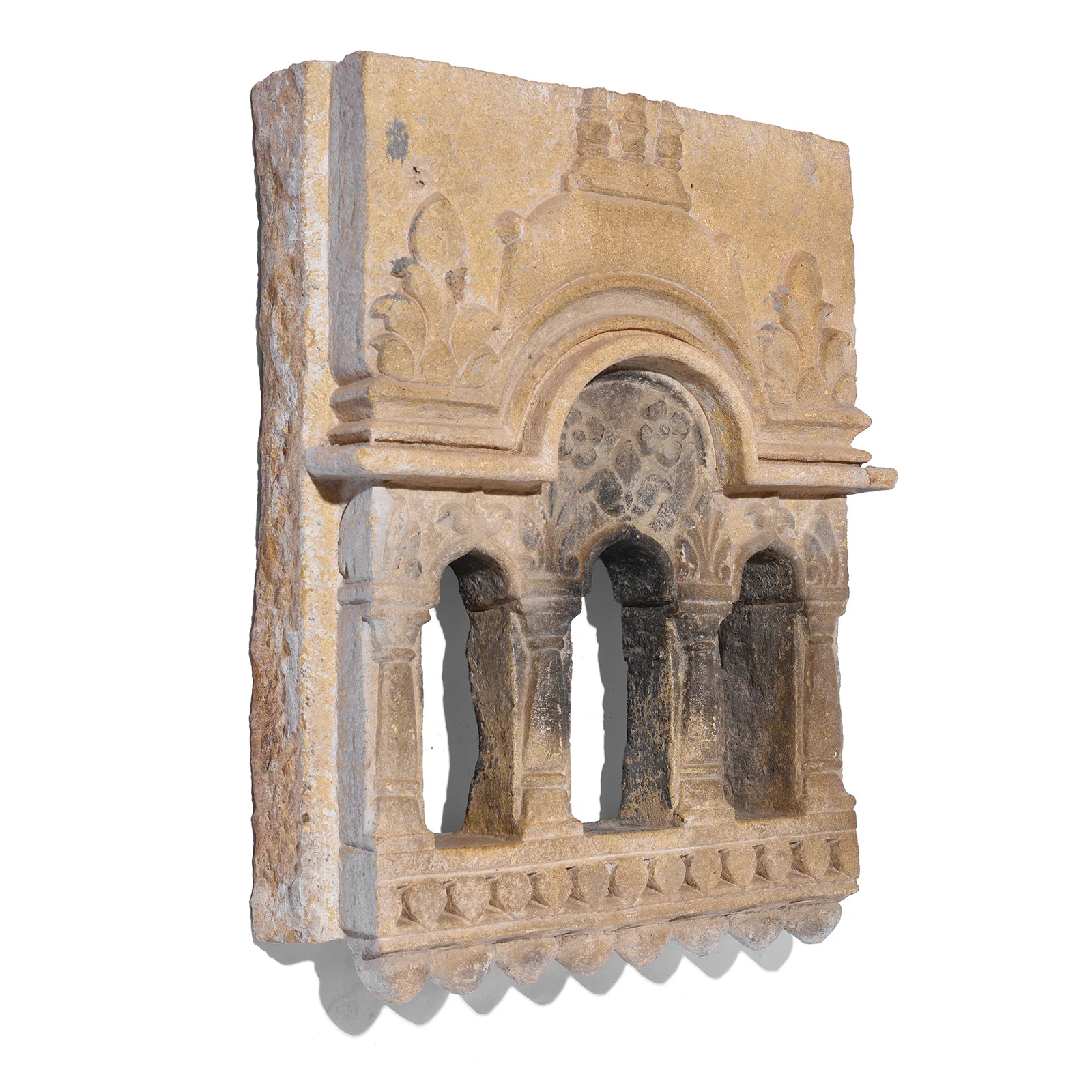 3 Way Stone Lamp Niche From Jaisalmer - 19th Century - Image 3