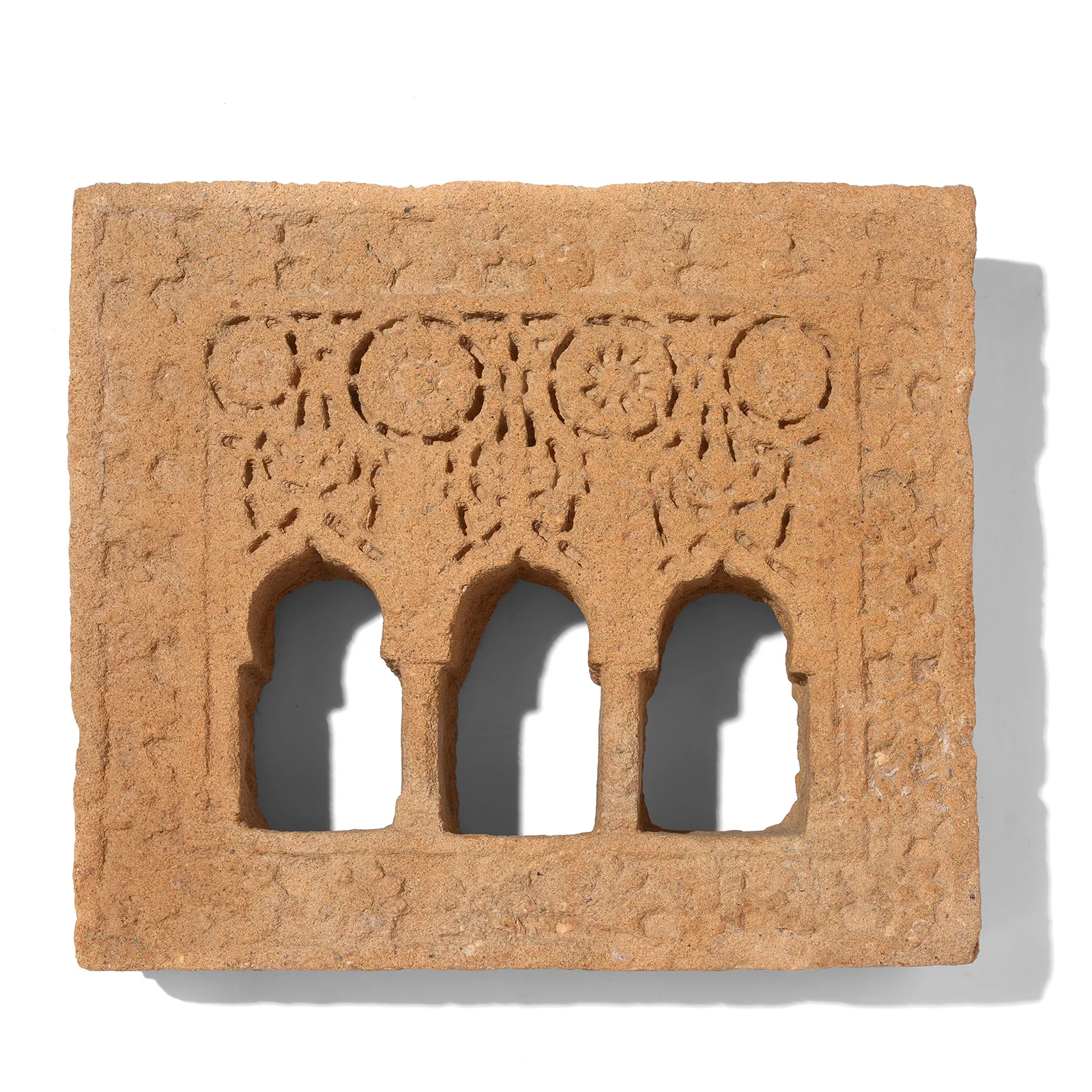 3 Way Stone Lamp Niche From Jaisalmer - 19th Century