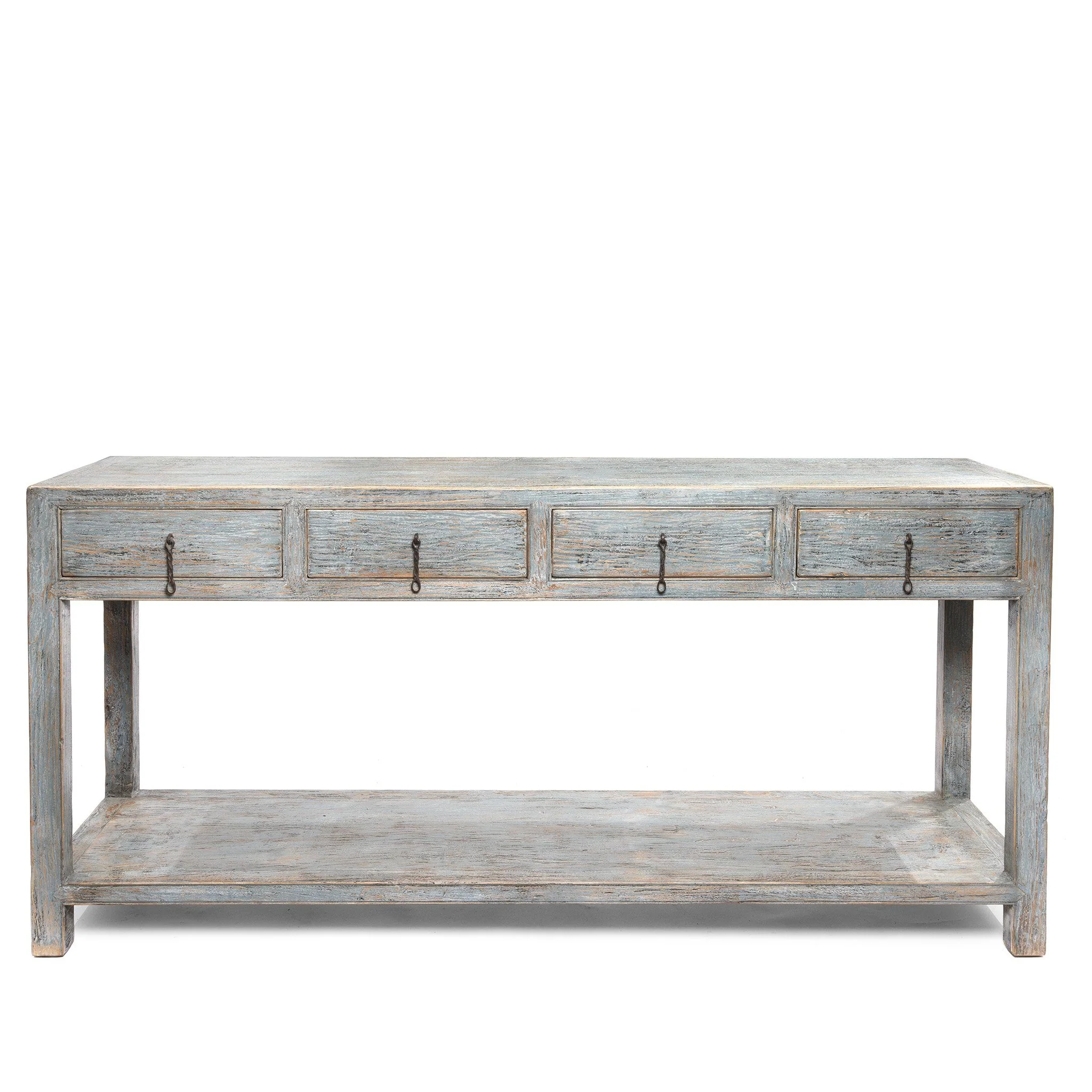 Painted 4 Drawer Console Made From Reclaimed Pine